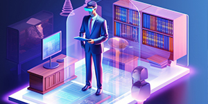 Illustration of digital transformation in HR, showing AI-powered recruitment tools, data analytics, and virtual interviews.