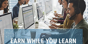 Young professional completing online data entry tasks and earning income while studying.